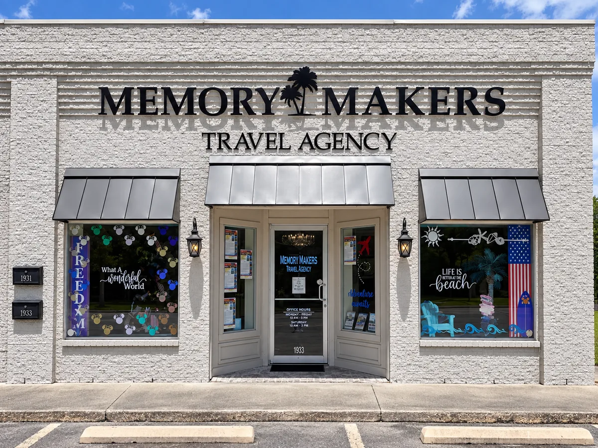 Memory Makers Travel Agency storefront in Sulphur, Louisiana